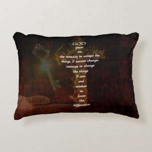 Serenity Prayer With Beautiful Christian Art Decorative Cushion