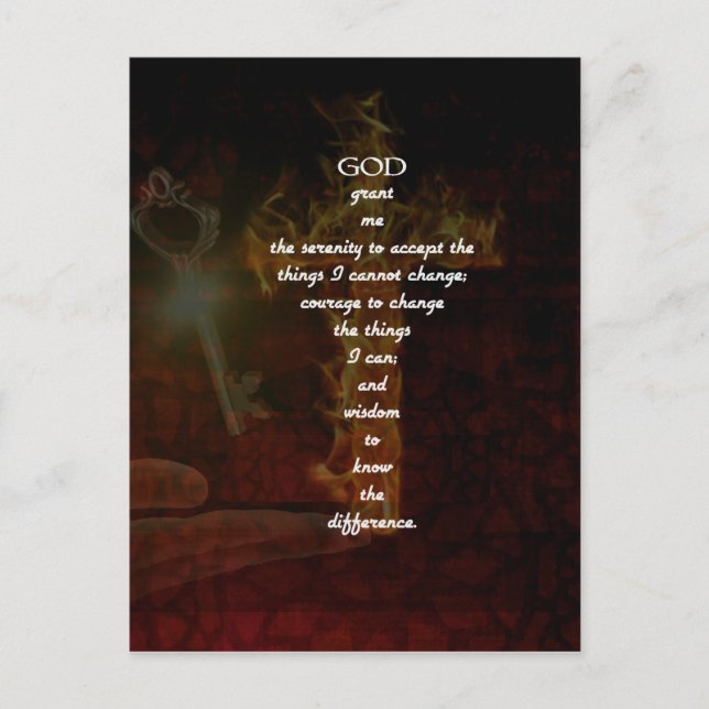 Serenity Prayer With Beautiful Christian Art Postcard (Front)
