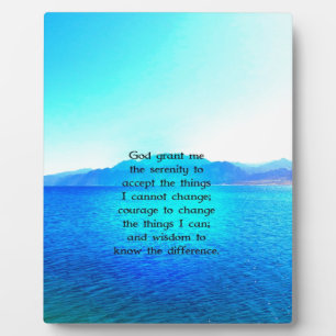 Serenity Prayer With Blue Ocean and Amazing Sky Plaque