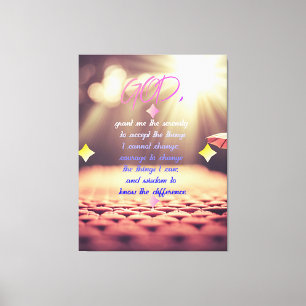 Serenity Prayer With Inspiring Christian Art Canvas Print