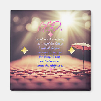 Serenity Prayer With Inspiring Christian Art Magnet