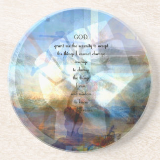 Serenity Prayer With Inspiring Motivational Art Coaster