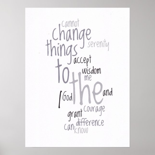 Serenity Prayer Word Art Poster (Front)