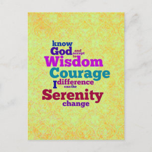 Serenity Prayer wordle postcard