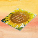 Serenity Prayer Yellow Sunflower Floral Tile<br><div class="desc">Ceramic tile featuring the photo image of a bright,  yellow Sunflower bloom along with the inspirational words of the Serenity Prayer printed in white,  stylised script. A lovely,  floral design!  Select your tile size. Makes a thoughtful gift for family and friends!</div>