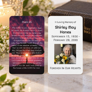 SERENITY Psalm 23 Sunset Memorial Prayer Card