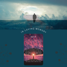 SERENITY Psalm 23 Sunset Memorial Prayer Card