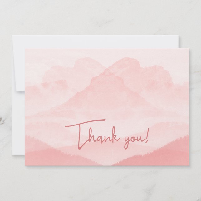 Serenity Romantic Pink Landscape Holiday Card (Front)