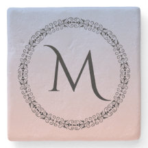 Serenity Rose Quartz Blue Pink Ombre Monogram