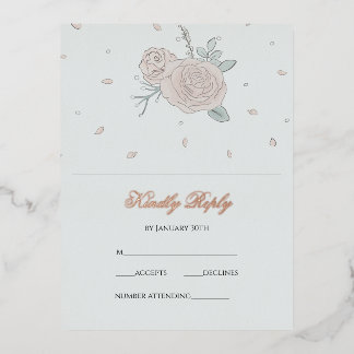 Serenity RSVP Foil Holiday Postcard