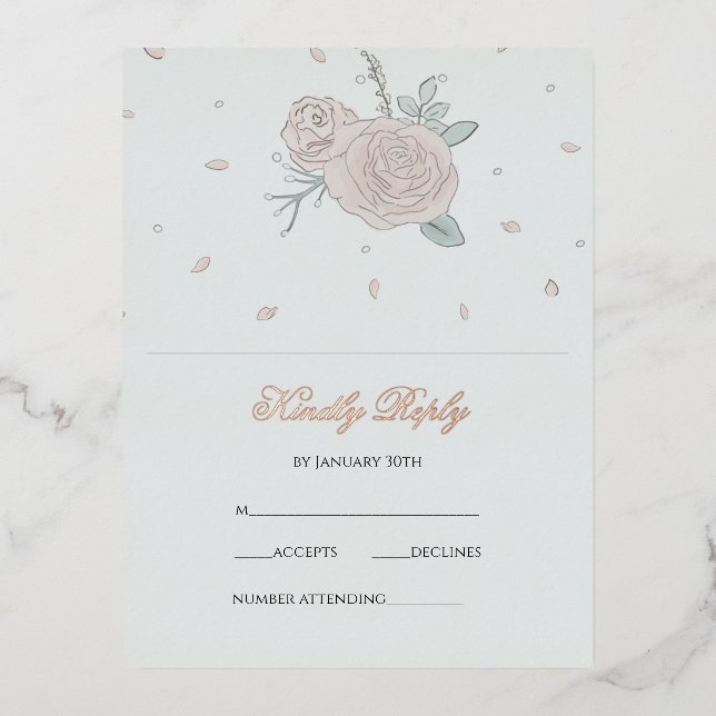 Serenity RSVP Foil Holiday Postcard (Front)