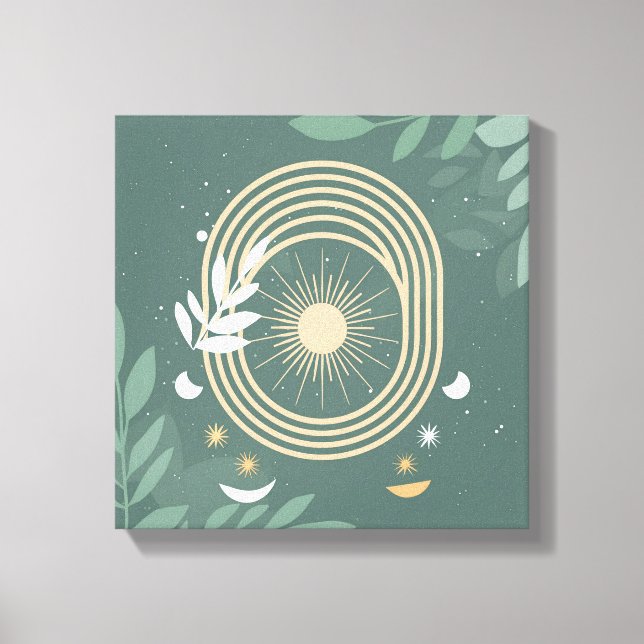 Serenity Sage: Boho Minimalism Canvas Print (Front)