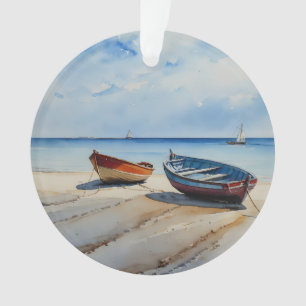 "Serenity Shores" A Restful Watercolour Seascape Ornament