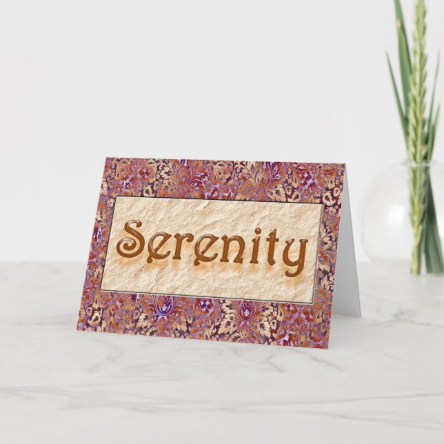 SERENITY Sober Congratulations AA Recovery Card (Front)