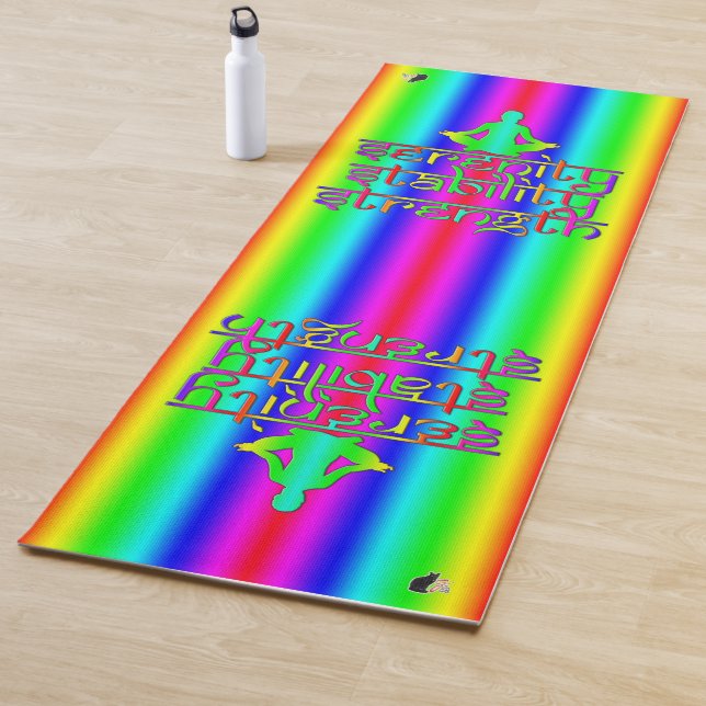 Serenity Stability Strength Rainbow Intentions Yoga Mat (In Situ)