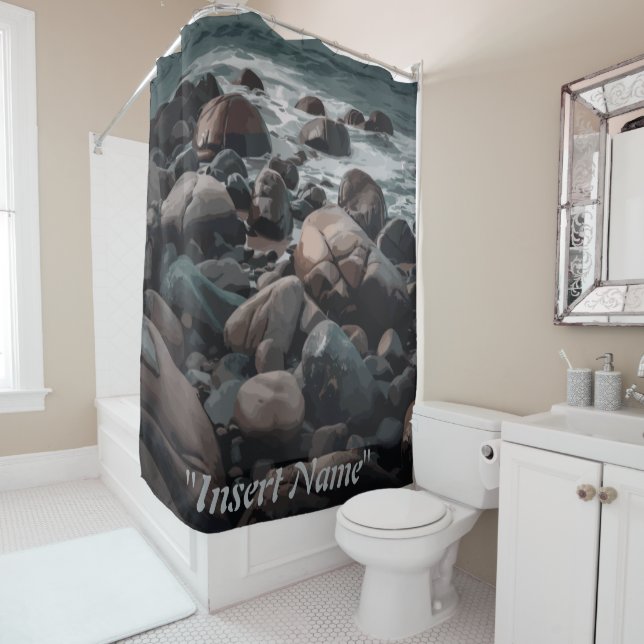Serenity Stones Shower Curtain (In Situ)