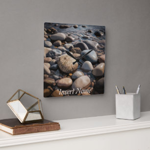 Serenity Stones Square Wall Clock