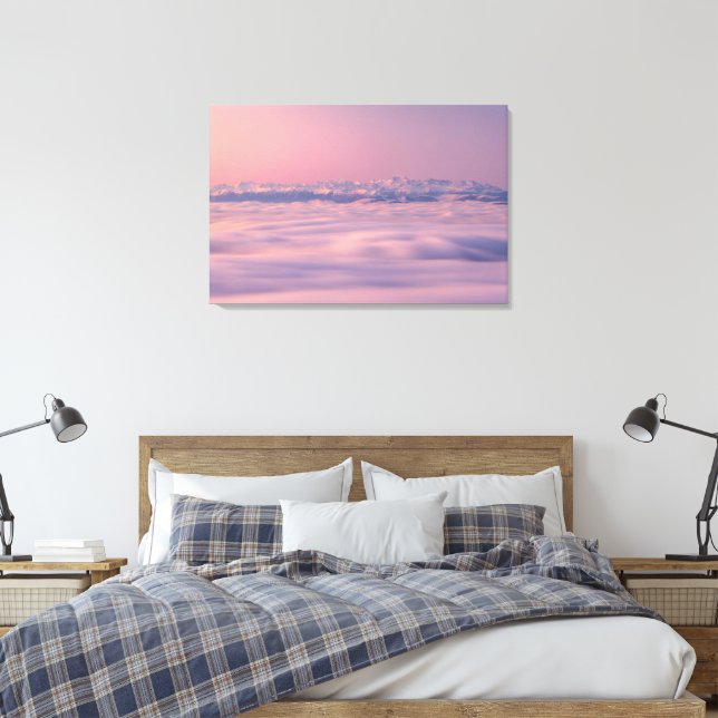 Serenity sunset mountain Triglav misty clouds Canvas Print (Insitu(Bedroom))