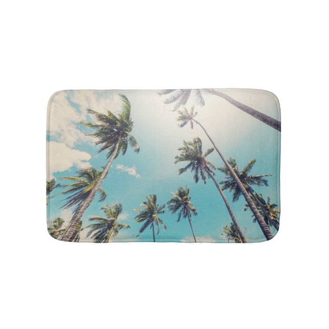 Serenity Tropical Beach Landscape Bath Mat (Front)