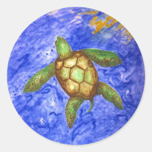 Serenity Turtle Classic Round Sticker