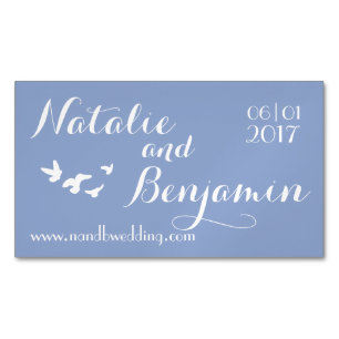 Serenity Wedding Wedding Website & Date Magnetic Business Card