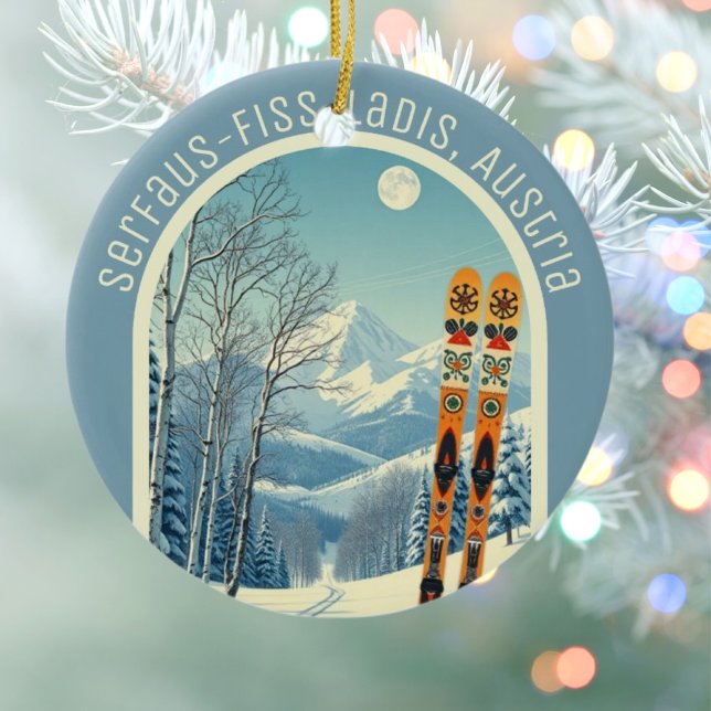 Serfaus‑Fiss‑Ladis Austria ski vacation souvenir  Ceramic Tree Decoration (Creator Uploaded)