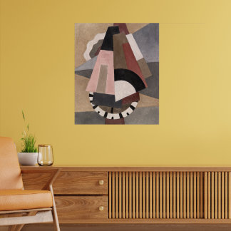 Serge Charchoune Composition Cubist Earth Tone Poster