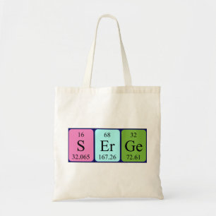 Serge periodic table name tote bag