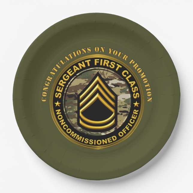 Sergeant First Class  Promotion Paper Plate (Front)