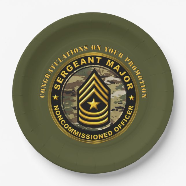 Sergeant Major Promotion Paper Plate (Front)