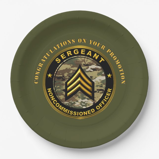 Sergeant Promotion Paper Plate (Front)