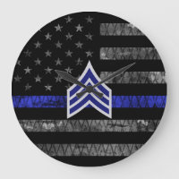 Sergeant Stripes Thin Blue Line Distressed Flag