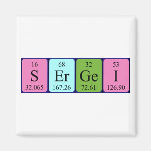 Sergei periodic table name magnet