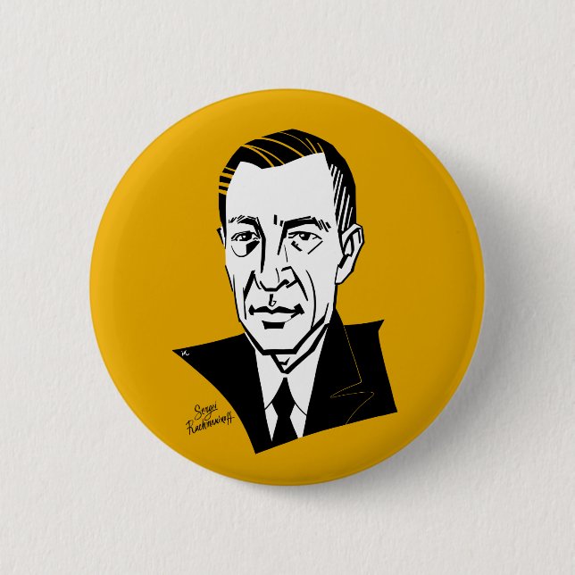 Sergei Rachmaninoff 6 Cm Round Badge (Front)