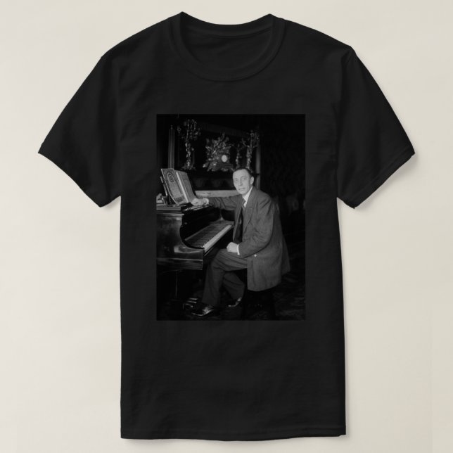 Sergei Rachmaninoff At The Piano - Circa 1915 Phot T-Shirt (Design Front)