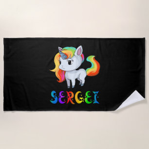 Sergei Unicorn Beach Towel