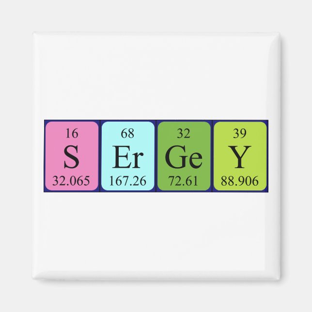 Sergey periodic table name magnet (Front)