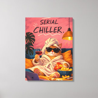 Serial Chiller Funny Cat Canvas Cosy Cat Wall Art