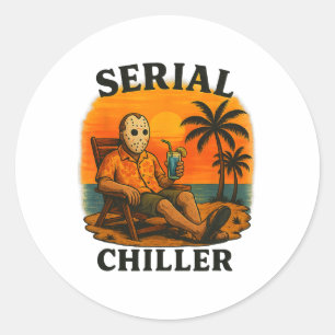 Serial Chiller Funny Horror Hockey Mask Vacation  Classic Round Sticker