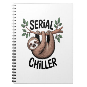Serial Chiller Sloth Hanging from Branch Notebook