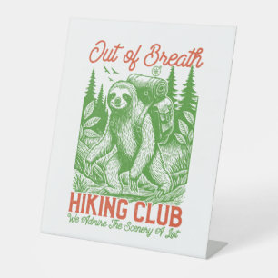 Serial Chiller Sloth Hanging from Branch Pedestal Sign