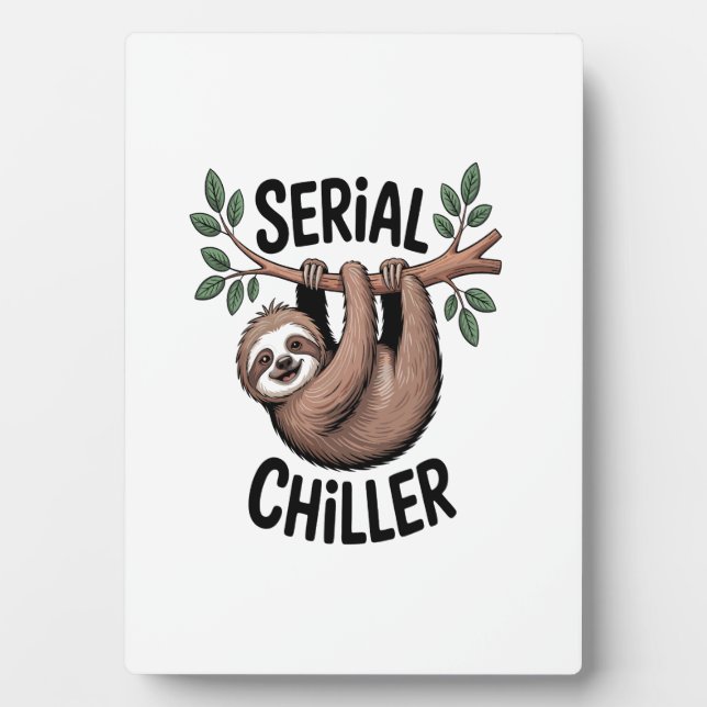 Serial Chiller Sloth Hanging from Branch Plaque (Front)