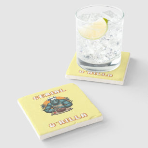 Serial G'rilla Master BBQ Griller Fun Pun Stone Coaster