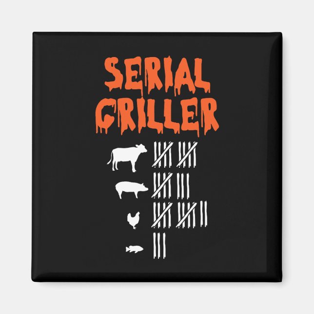 Serial Griller Lazy Halloween Costume Funny Bbq Ch Magnet (Front)