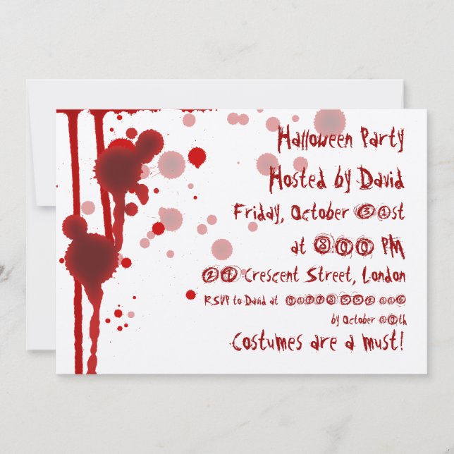 Serial Killer Halloween Party Invitation (Front)