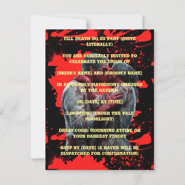 Serial killer wedding Invitation (Front)