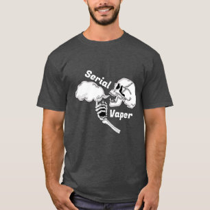 Serial Vaper   Vaping Skull and Bones  T-Shirt