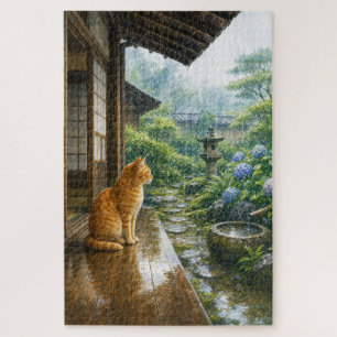 series_3_4|Rainy Farmhouse Tabby Cat Japanese Art Jigsaw Puzzle