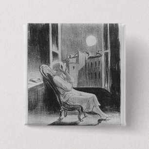 Series 'Les Bas-Bleus', O Moon 15 Cm Square Badge