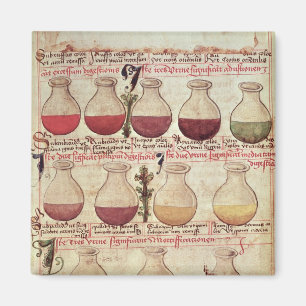 Series of flagons for urine analysis magnet
